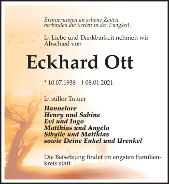 Traueranzeige von Eckhard Ott von Märkischen Allgemeine Zeitung