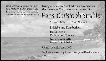 Traueranzeige von Hans-Christoph Strahler von Ostsee-Zeitung GmbH