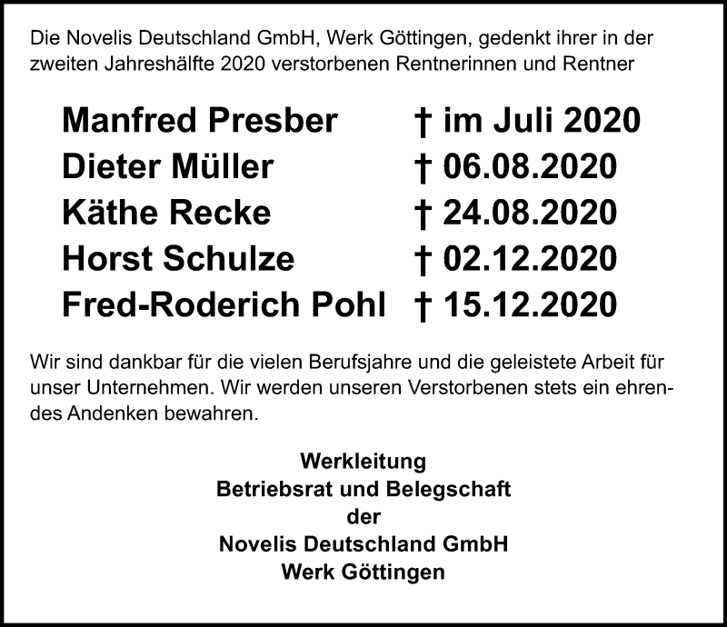  Traueranzeige für Horst Schulze vom 30.01.2021 aus Göttinger Tageblatt