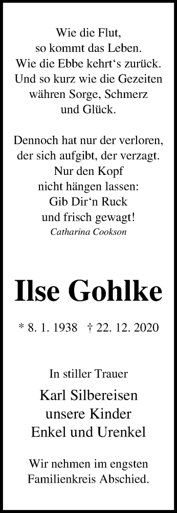 Traueranzeige von In Gedenken  von Lübecker Nachrichten