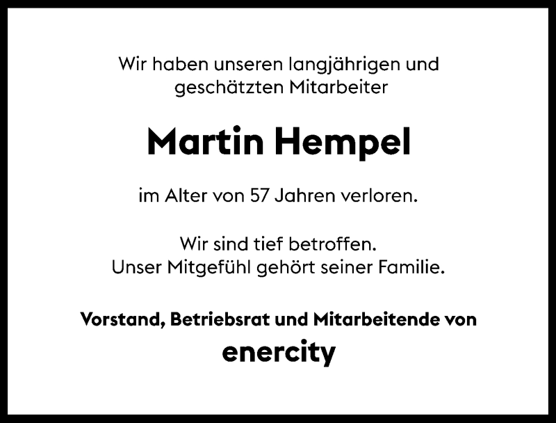  Traueranzeige für Martin Hempel vom 30.01.2021 aus Hannoversche Allgemeine Zeitung/Neue Presse