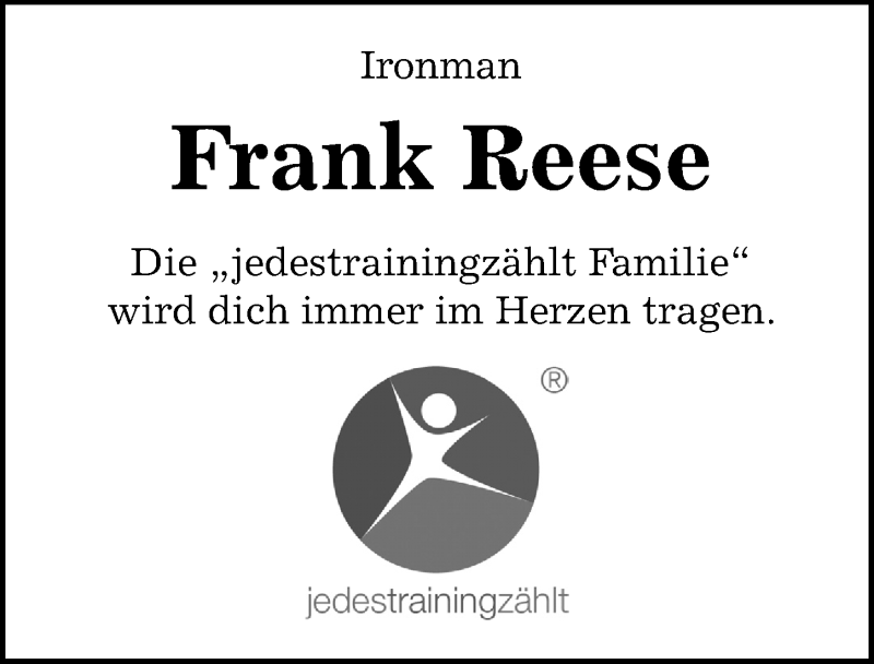  Traueranzeige für Frank Reese vom 09.10.2021 aus Göttinger Tageblatt