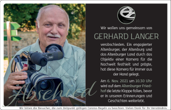 Traueranzeige von Gerhard Langer von Leipziger Volkszeitung