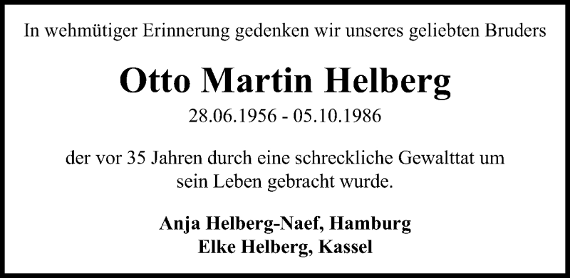  Traueranzeige für Otto Martin Helberg vom 05.10.2021 aus Hannoversche Allgemeine Zeitung/Neue Presse