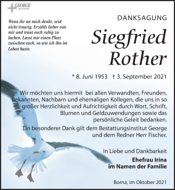 Traueranzeige von Siegfried Rother von Leipziger Volkszeitung