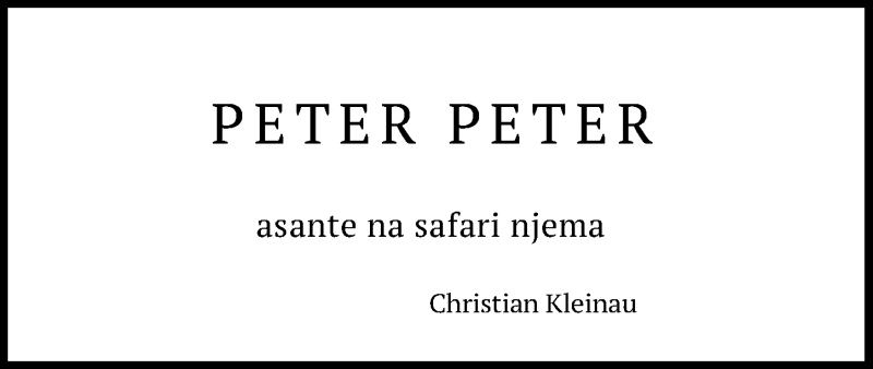  Traueranzeige für Peter Peter vom 13.11.2021 aus Hannoversche Allgemeine Zeitung/Neue Presse
