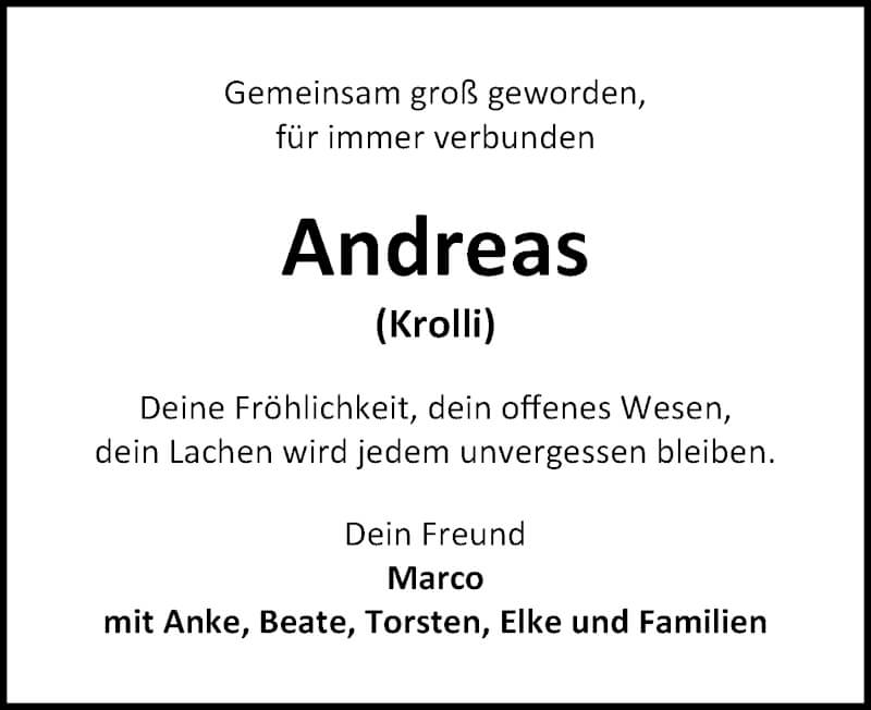 Traueranzeige für Andreas Kroll vom 11.12.2021 aus Peiner Allgemeine Zeitung
