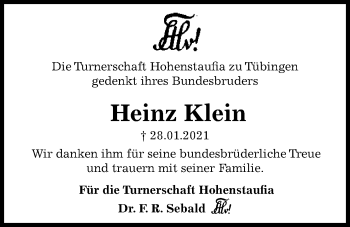 Traueranzeige von Heinz Klein von Kieler Nachrichten