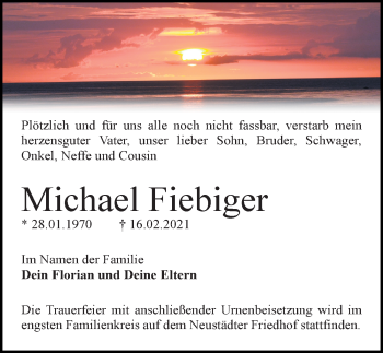 Traueranzeige von Michael Fiebiger