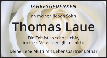 Traueranzeige von Thomas Laue von Leipziger Volkszeitung