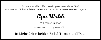 Traueranzeige von Waldemar Dalibor von Göttinger Tageblatt