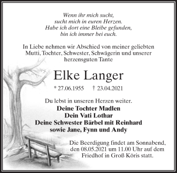 Traueranzeige von Elke Langer von Märkischen Allgemeine Zeitung