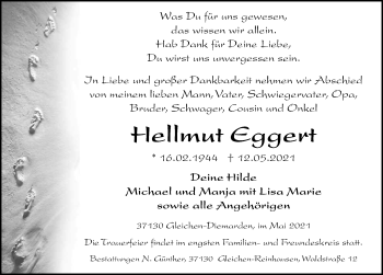 Traueranzeige von Hellmut Eggert von Göttinger Tageblatt