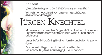 Traueranzeige von Jürgen Knechtel von Märkischen Allgemeine Zeitung