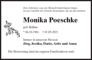 Traueranzeige von Monika Poeschke von Märkischen Allgemeine Zeitung