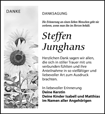 Traueranzeigen von Steffen Junghans trauer anzeigen.de