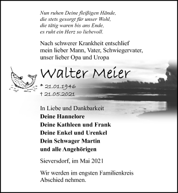 Traueranzeige von Walter Meier von Märkische Allgemeine Zeitung