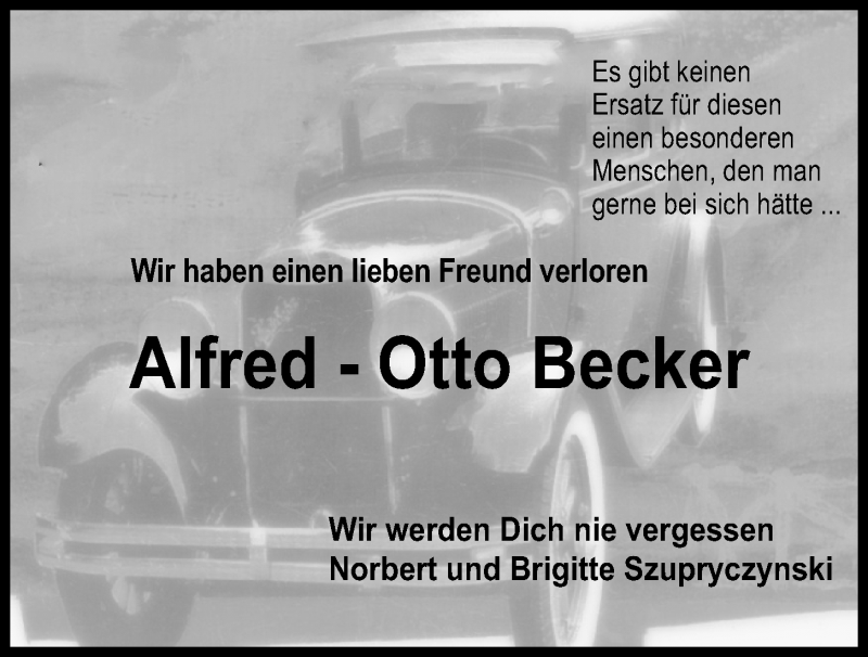  Traueranzeige für Alfred-Otto Becker vom 05.06.2021 aus Kieler Nachrichten