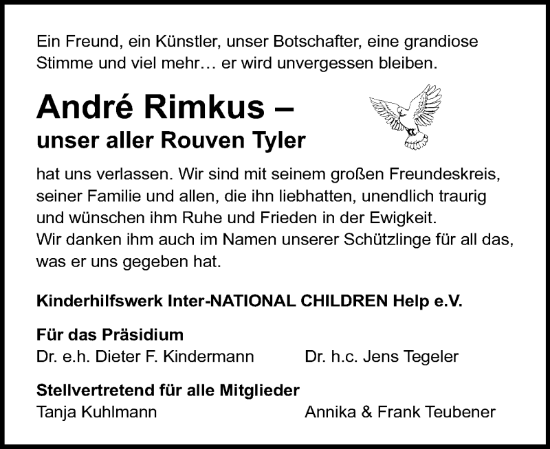  Traueranzeige für André Rimkus vom 23.06.2021 aus Schaumburger Nachrichten