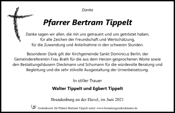 Traueranzeige von Bertram Tippelt von Märkischen Allgemeine Zeitung
