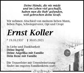Traueranzeige von Ernst Koller von Leipziger Volkszeitung