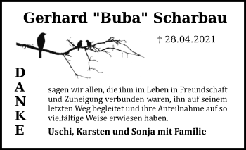 Traueranzeige von Gerhard Scharbau von Lübecker Nachrichten