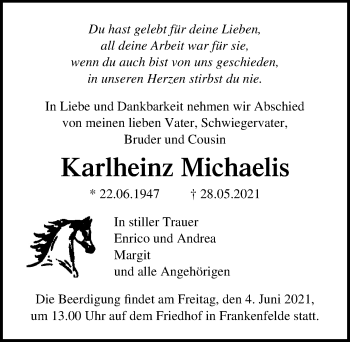 Traueranzeige von Karlheinz Michaelis von Märkischen Allgemeine Zeitung
