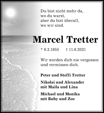 Traueranzeige von Marcel Tretter von Göttinger Tageblatt