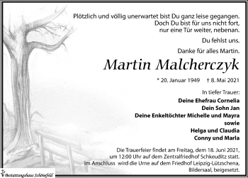 Traueranzeige von Martin Malcherczyk von Leipziger Volkszeitung