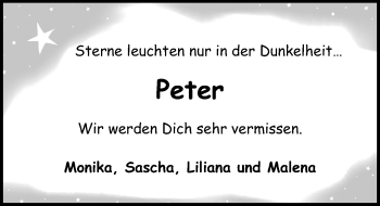 Traueranzeige von Peter  von Lübecker Nachrichten