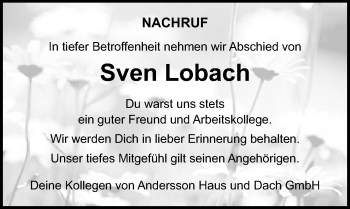 Traueranzeige von Sven Lobach von Märkischen Allgemeine Zeitung