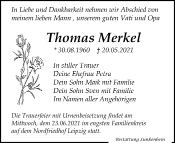 Traueranzeige von Thomas Merkel von Leipziger Volkszeitung