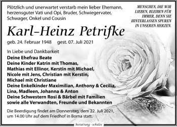 Traueranzeige von Karl-Heinz Petrifke von Leipziger Volkszeitung