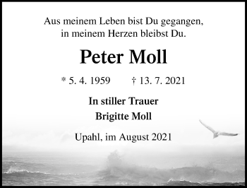 Traueranzeige von Peter Moll von Ostsee-Zeitung GmbH