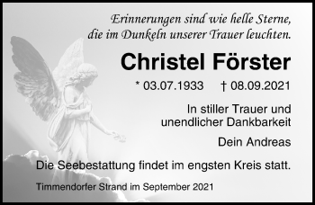 Traueranzeige von Christel Förster von Lübecker Nachrichten