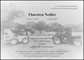 Traueranzeige von Thorsten Nehler von Lübecker Nachrichten