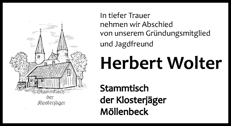  Traueranzeige für Herbert Wolter vom 25.01.2022 aus Schaumburger Nachrichten