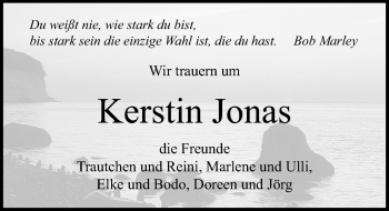 Traueranzeige von Kerstin Jonas von Ostsee-Zeitung GmbH