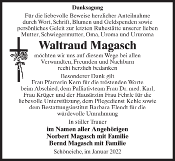 Traueranzeige von Waltraud Magasch von Märkischen Allgemeine Zeitung