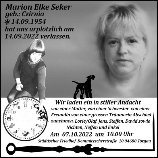 Traueranzeige von Marion Elke Seker von Torgauer Zeitung