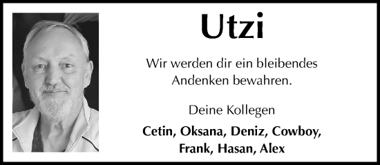 Traueranzeige von Utzi  von Peiner Allgemeine Zeitung