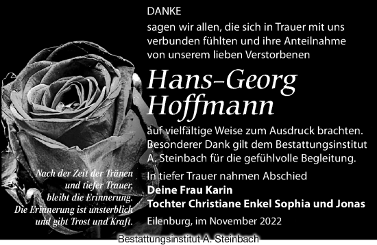 Traueranzeige von Hans-Georg Hoffmann von Leipziger Volkszeitung