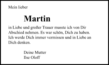 Traueranzeige von Martin  von Lübecker Nachrichten