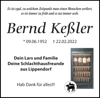 Traueranzeige von Bernd Keßler von Leipziger Volkszeitung
