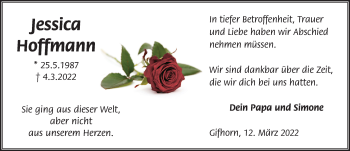 Traueranzeige von Jessica Hoffmann von Aller Zeitung