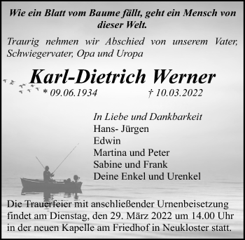 Traueranzeige von Karl-Dietrich Werner von Ostsee-Zeitung GmbH