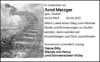 Traueranzeige von Arnd Metzger von Leipziger Volkszeitung