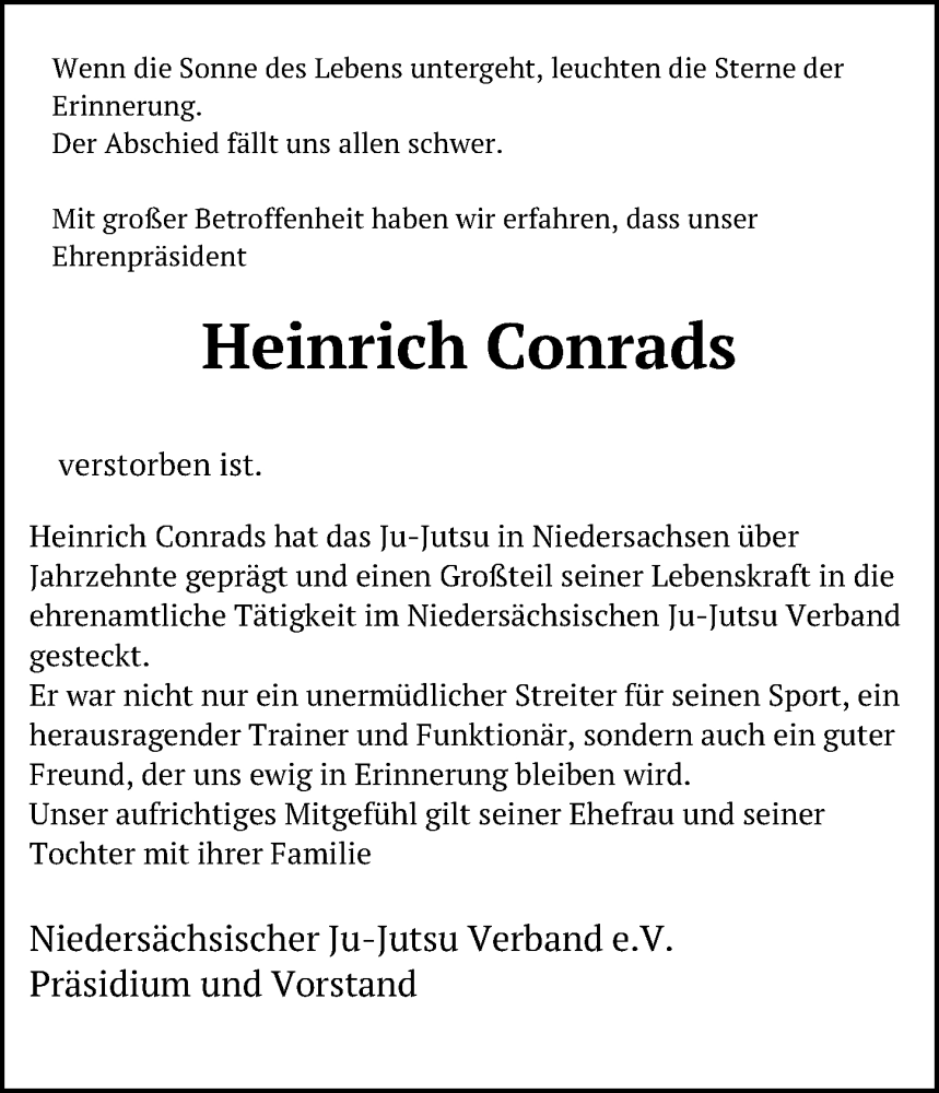  Traueranzeige für Heinrich Conrads vom 21.05.2022 aus Eichsfelder Tageblatt