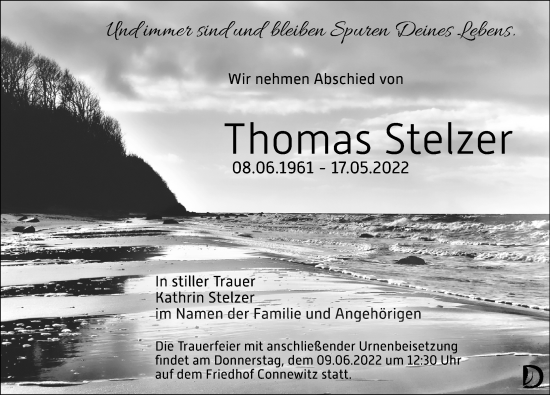 Traueranzeige von Thomas Stelzer von Leipziger Volkszeitung