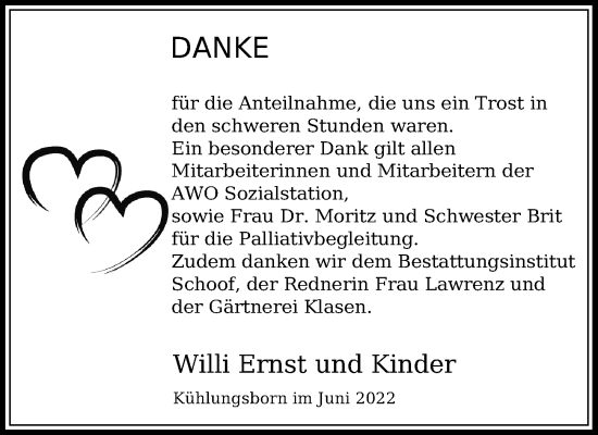 Traueranzeigen von Danksagung | trauer-anzeigen.de